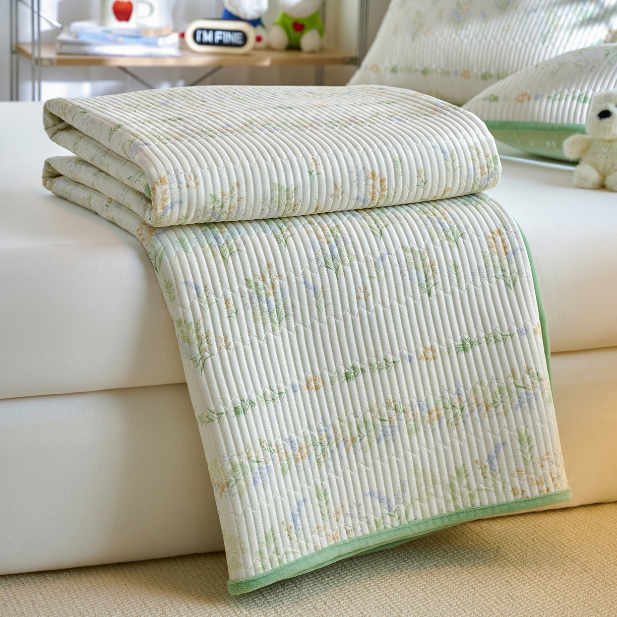 91家纺网 家纺一手货源 找家纺 小叮当家纺仓储工厂店 2025新款A版全棉B版牛奶绒床盖系列单床盖床盖单件 丛草集（A棉B绒）