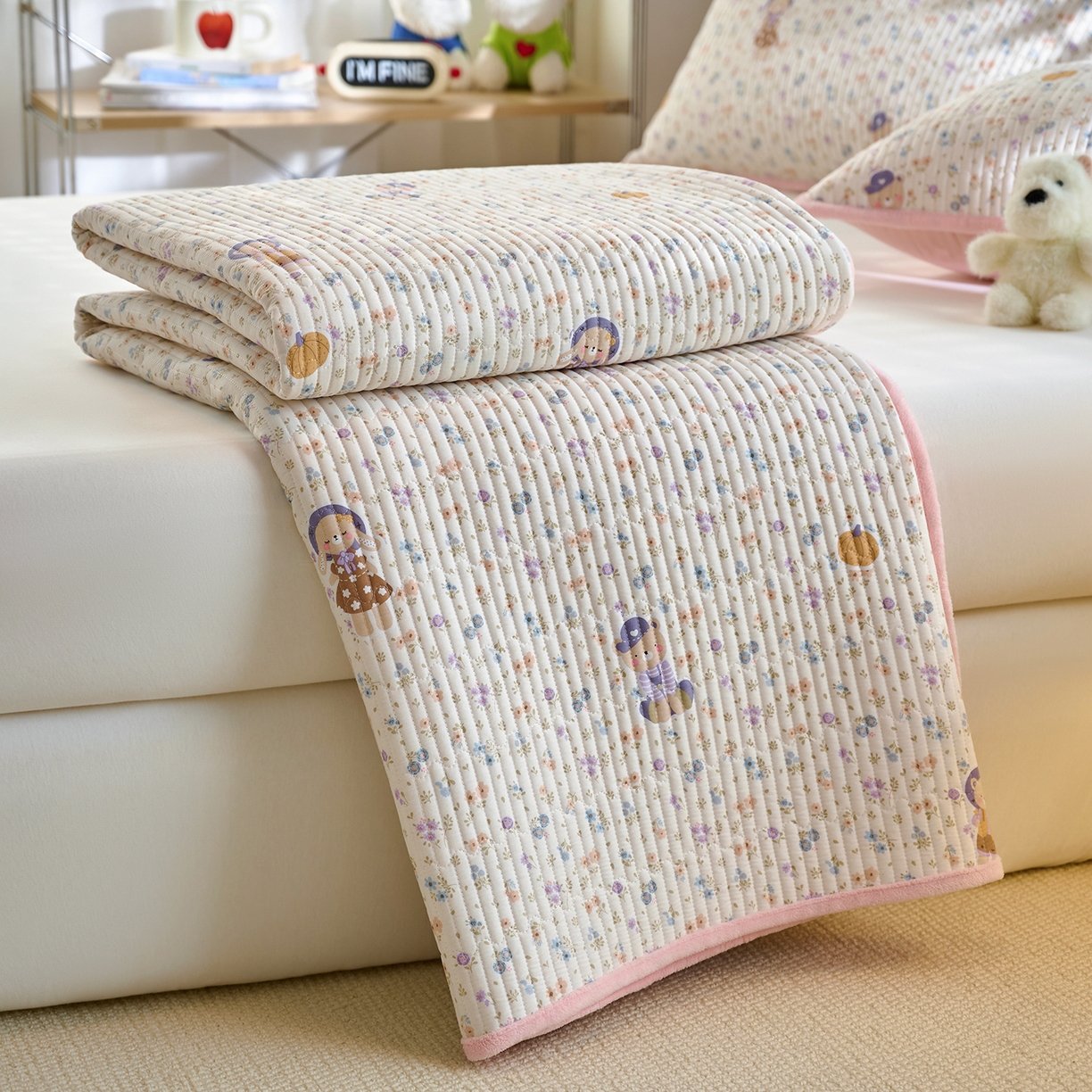 91家纺网 家纺一手货源 找家纺 小叮当家纺仓储工厂店 2025新款A版全棉B版牛奶绒床盖系列单床盖床盖单件 花田囡囡（A棉B绒）