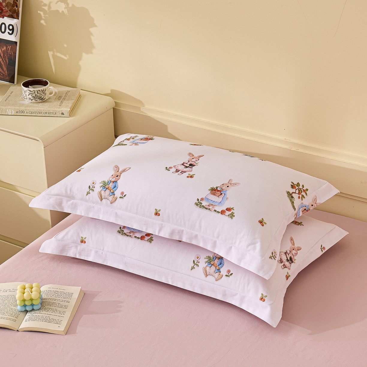 91家纺网 家纺一手货源 找家纺 （总）元元家居（元元被业） 2025秋冬新款全棉纯棉磨毛印花单枕套