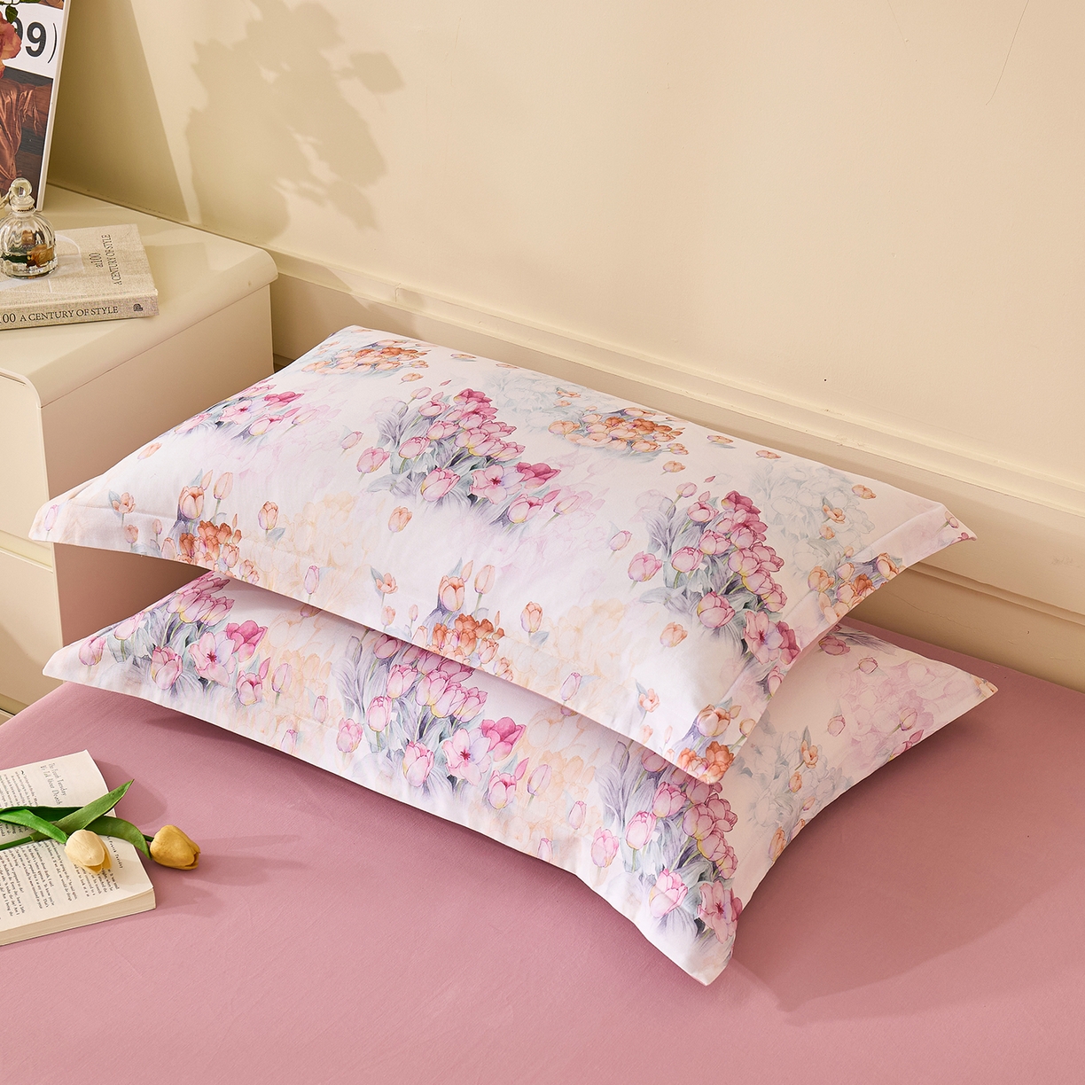 91家纺网 家纺一手货源 找家纺 （总）元元家居（元元被业） 2025秋冬新款全棉纯棉磨毛印花单枕套