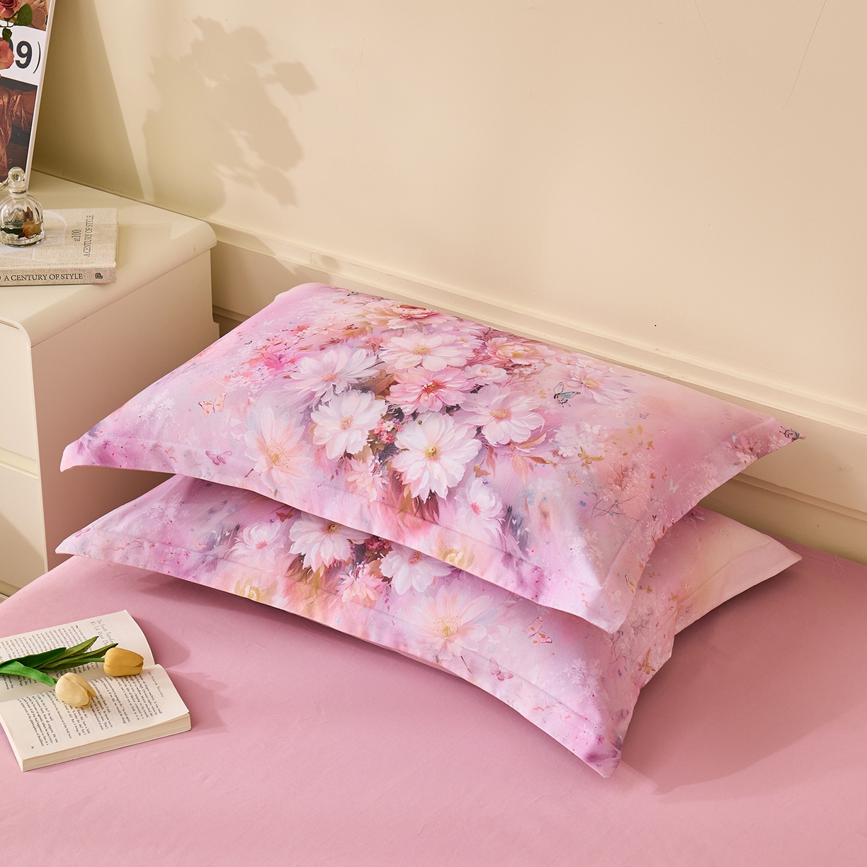 91家纺网 家纺一手货源 找家纺 （总）元元家居（元元被业） 2025秋冬新款全棉纯棉磨毛印花单枕套