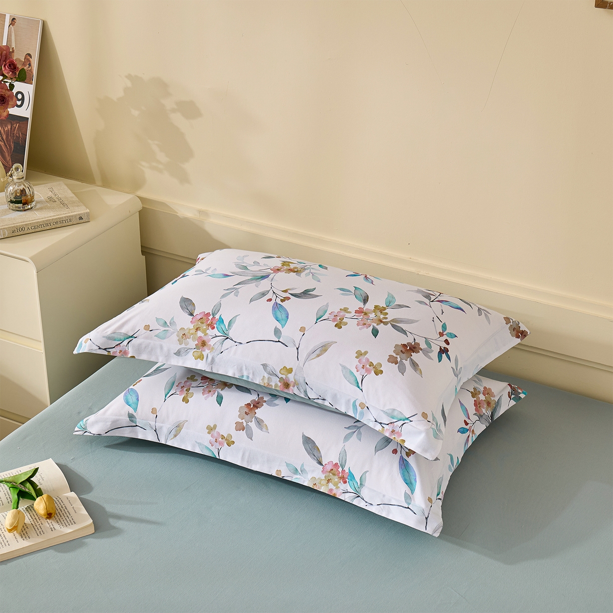 91家纺网 家纺一手货源 找家纺 （总）元元家居（元元被业） 2025秋冬新款全棉纯棉磨毛印花单枕套