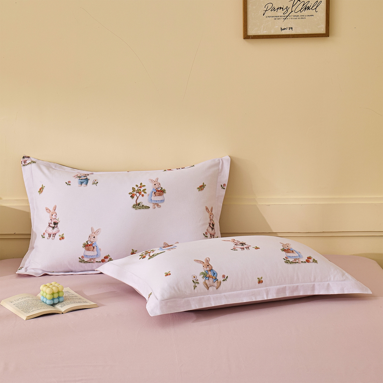 91家纺网 家纺一手货源 找家纺 元元家居（元元被业） 2025秋冬新款全棉纯棉磨毛印花单枕套 彼得庄园