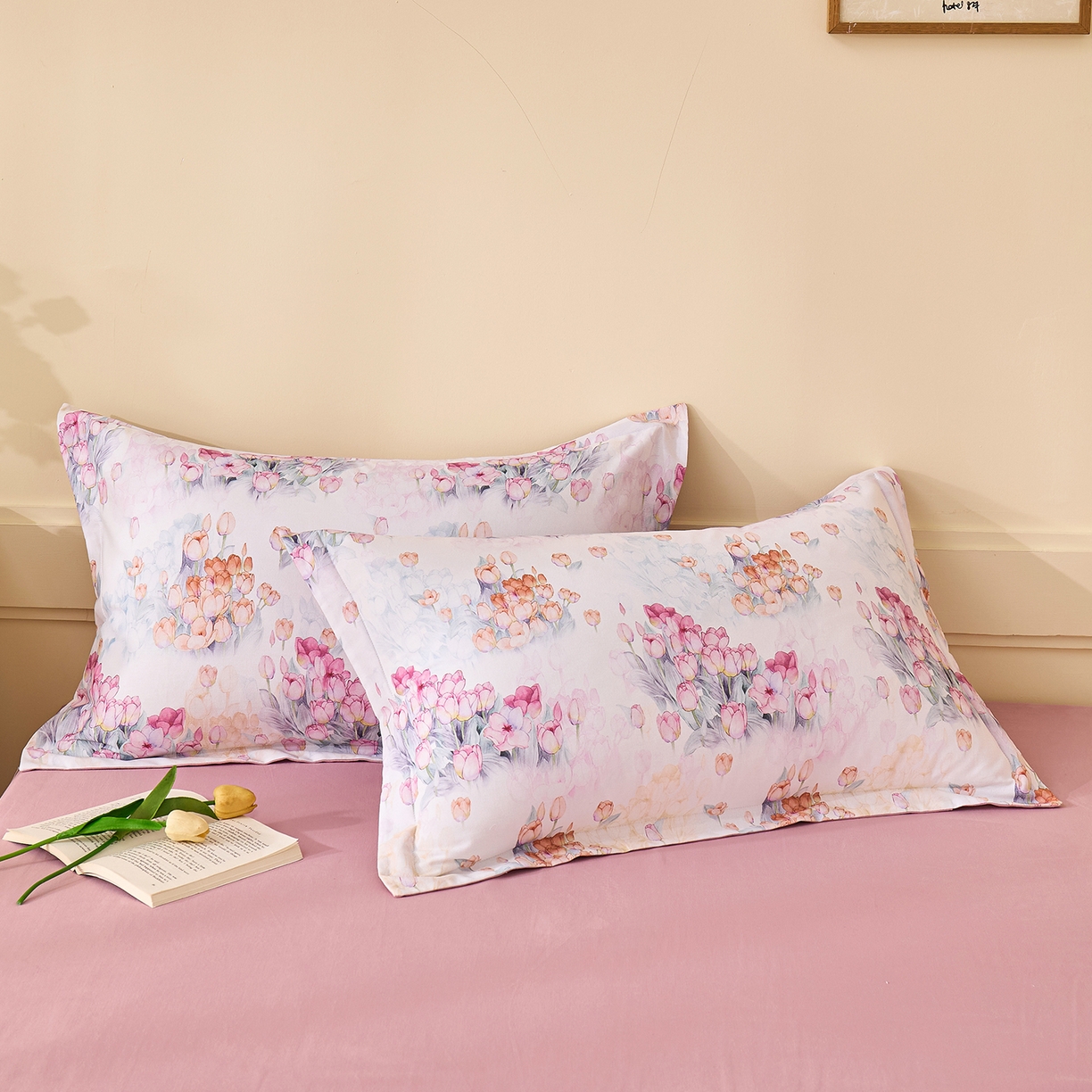 91家纺网 家纺一手货源 找家纺 元元家居（元元被业） 2025秋冬新款全棉纯棉磨毛印花单枕套 大漂亮