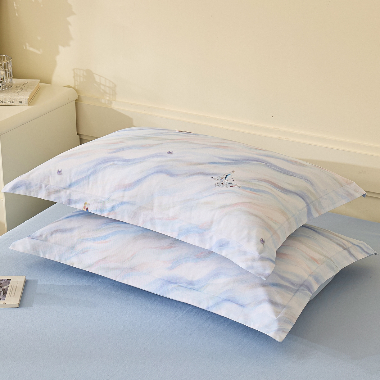 元元家居（元元被业） 2025秋冬新款全棉纯棉磨毛印花单枕套 蝶梦星河