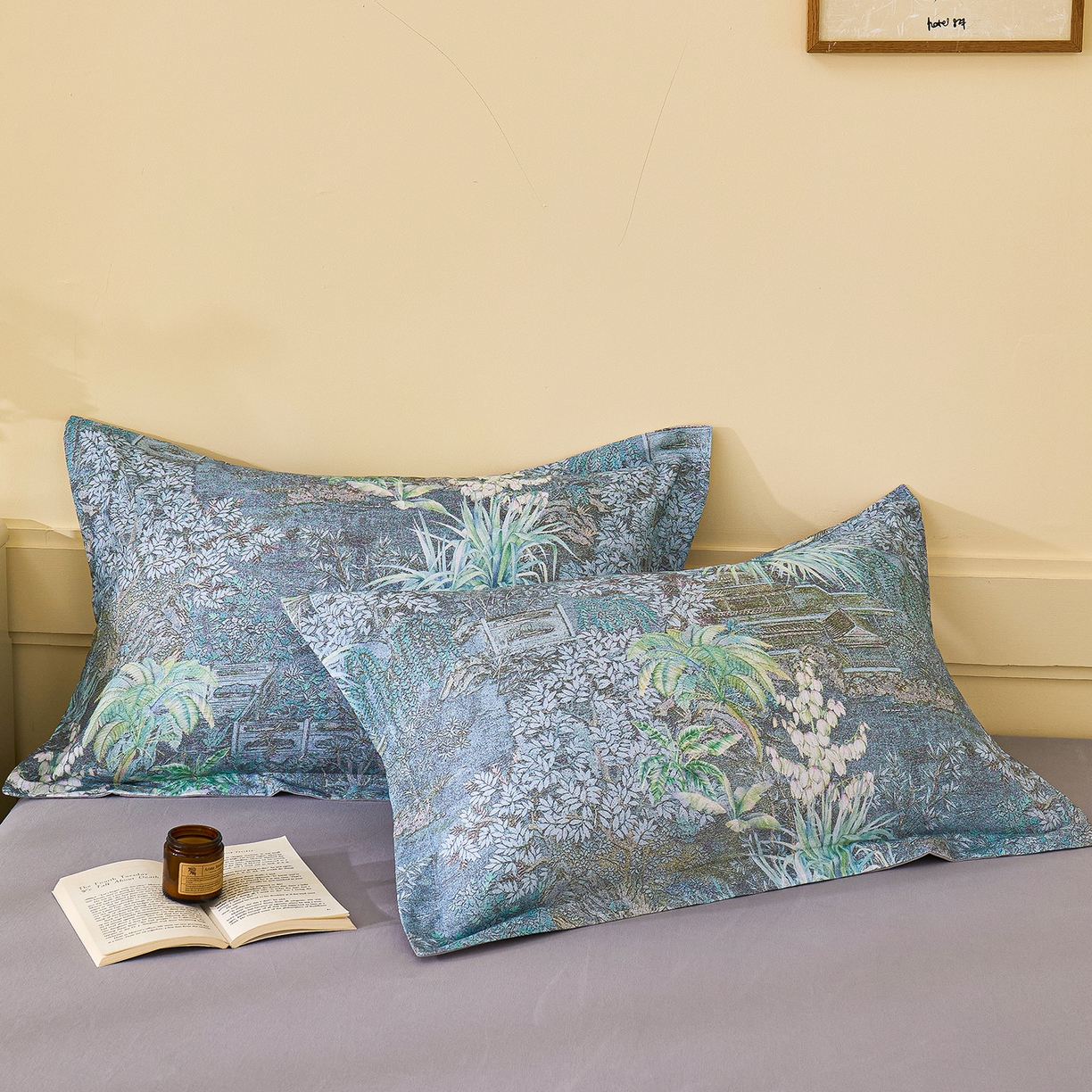 91家纺网 家纺一手货源 找家纺 元元家居（元元被业） 2025秋冬新款全棉纯棉磨毛印花单枕套 繁花点缀