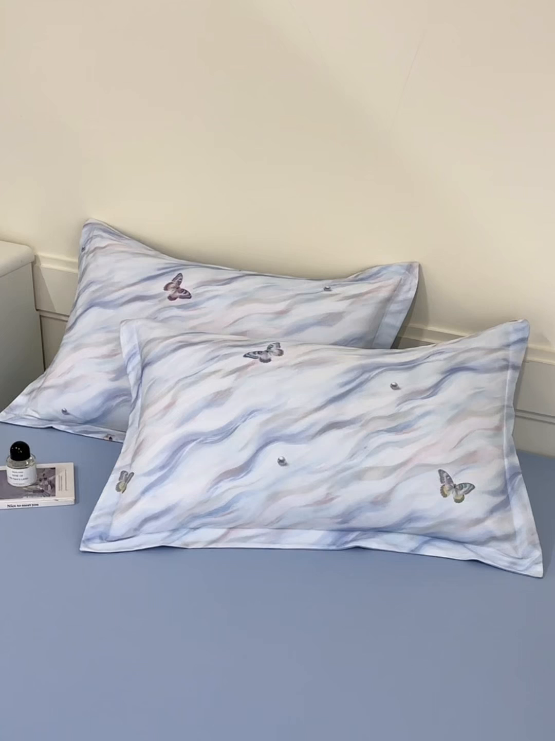 91家纺网 家纺一手货源 找家纺 元元家居（元元被业） 2025秋冬新款全棉纯棉磨毛印花单枕套 繁花点缀