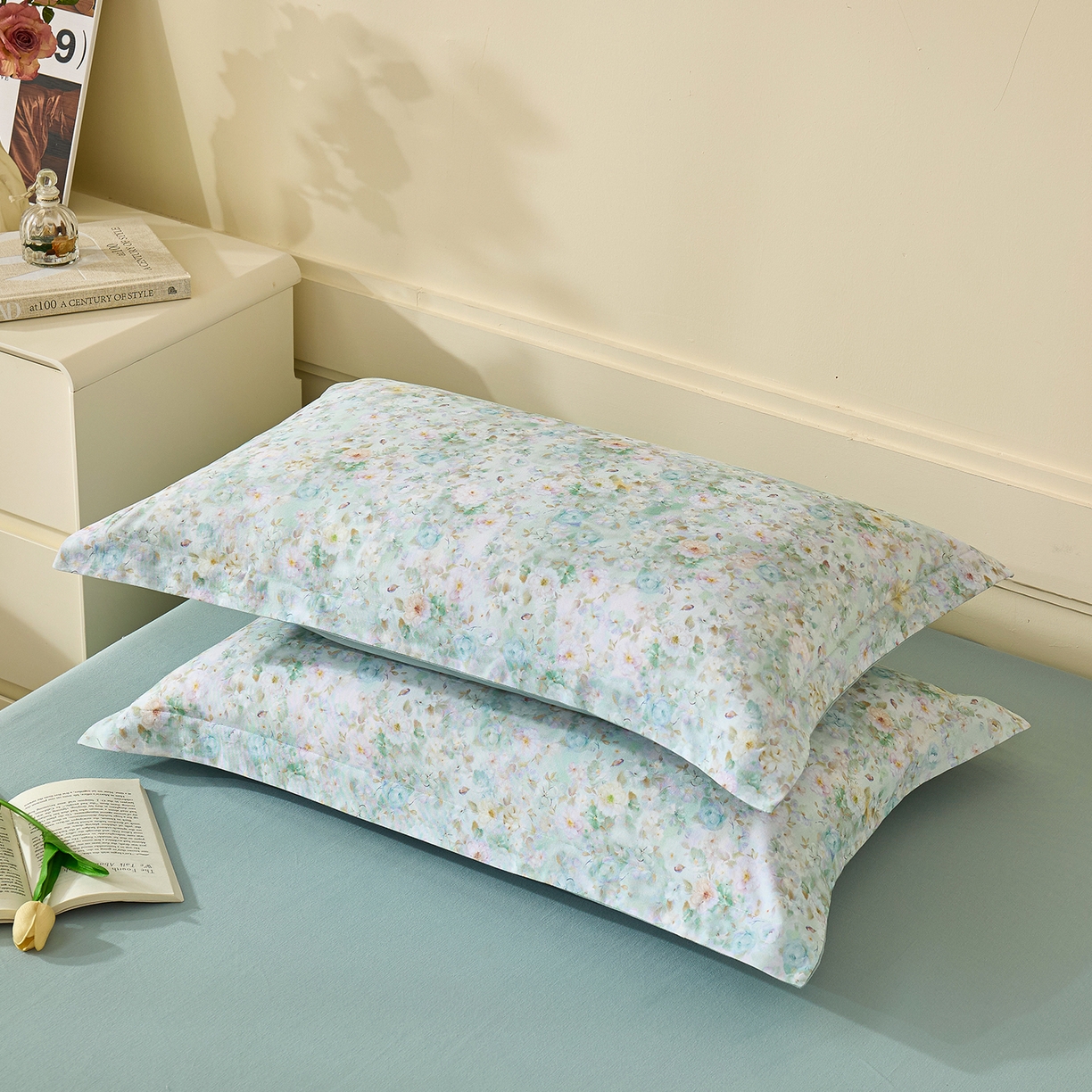 元元家居（元元被业） 2025秋冬新款全棉纯棉磨毛印花单枕套 锦云情深