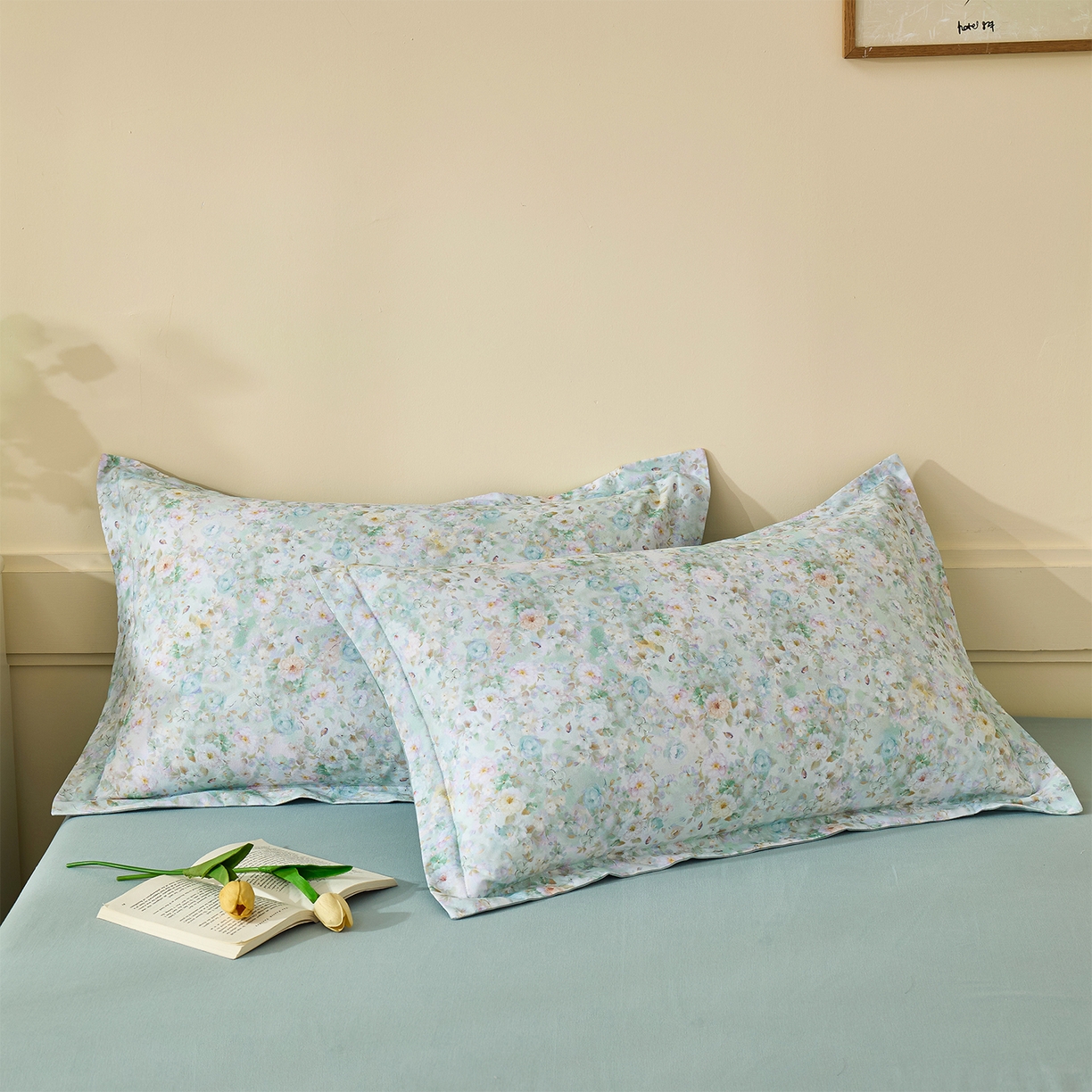 91家纺网 家纺一手货源 找家纺 元元家居（元元被业） 2025秋冬新款全棉纯棉磨毛印花单枕套 锦云情深