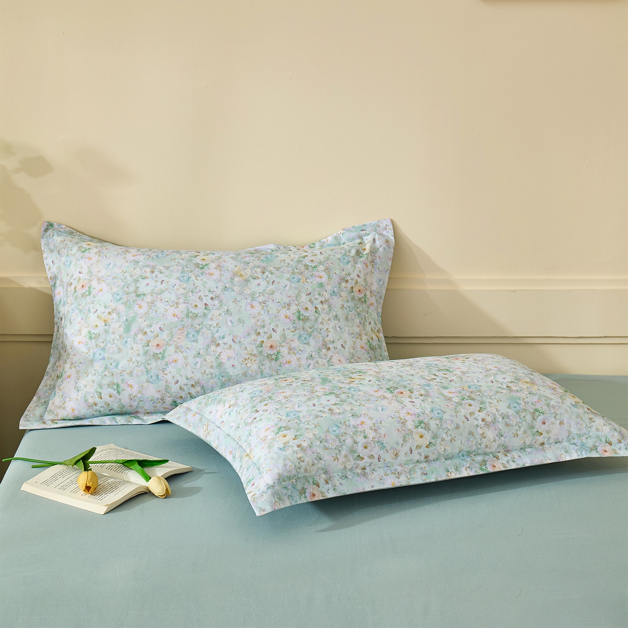 91家纺网 家纺一手货源 找家纺 元元家居（元元被业） 2025秋冬新款全棉纯棉磨毛印花单枕套 锦云情深