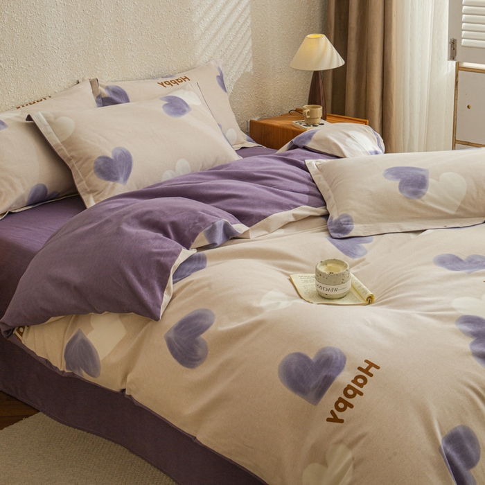 91家纺网 家纺一手货源 找家纺 （总）小叮当家纺仓储工厂店 2025新款（买家秀 不断货）简约时尚全棉纯棉磨毛四件套