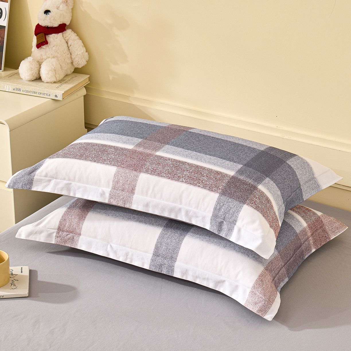 元元家居（元元被业） 2025秋冬新款全棉纯棉磨毛印花单枕套 佩德拉