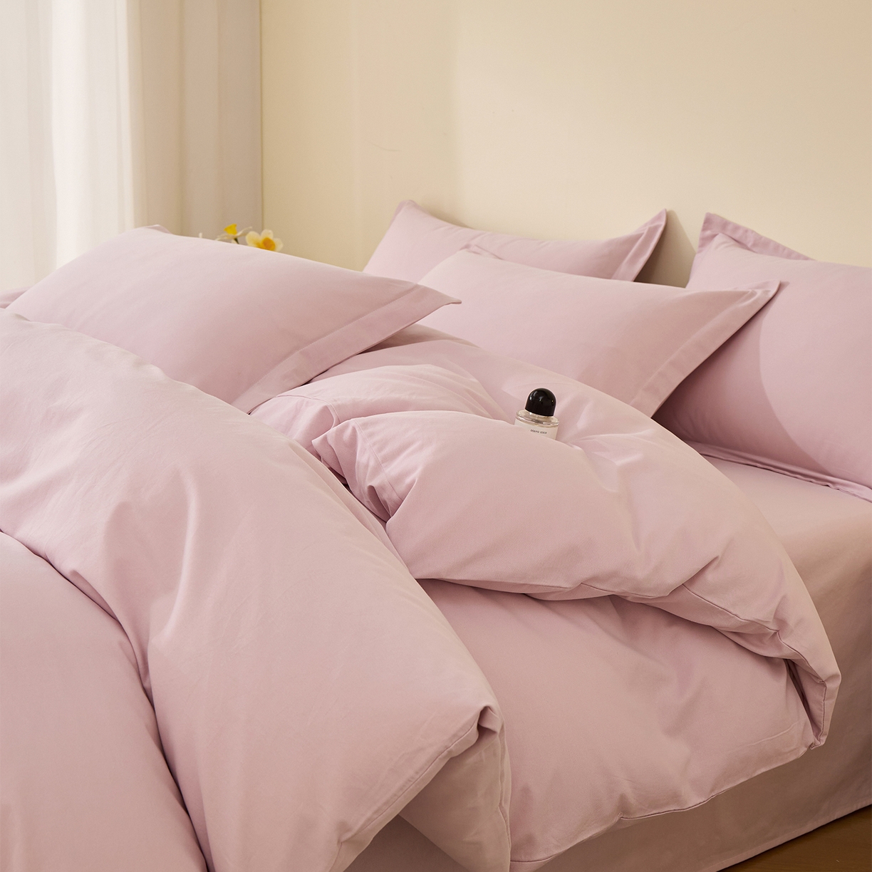 91家纺网 家纺一手货源 找家纺 （总）元元家居（元元被业） 2025秋冬新款全棉纯棉磨毛纯色四件套