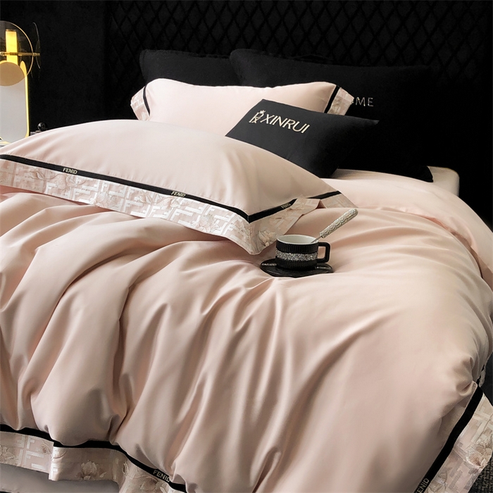 91家纺网 家纺一手货源 找家纺 馨蕊家居 2025新款100s高奢典藏简约全棉四件套-维也纳 维也纳-初夏粉