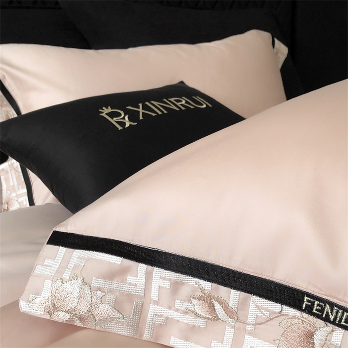 91家纺网 家纺一手货源 找家纺 馨蕊家居 2025新款100s高奢典藏简约全棉四件套-维也纳 维也纳-初夏粉