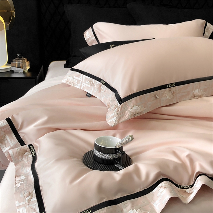 91家纺网 家纺一手货源 找家纺 馨蕊家居 2025新款100s高奢典藏简约全棉四件套-维也纳 维也纳-初夏粉