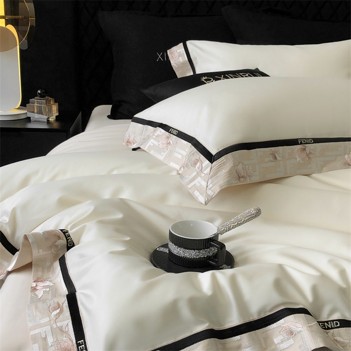 91家纺网 家纺一手货源 找家纺 馨蕊家居 2025新款100s高奢典藏简约全棉四件套-维也纳 维也纳-元气白桃