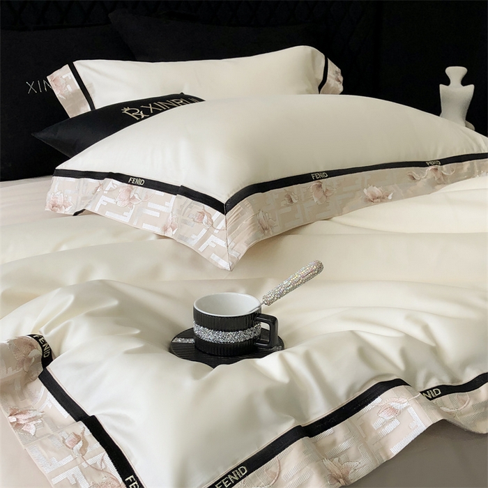 91家纺网 家纺一手货源 找家纺 馨蕊家居 2025新款100s高奢典藏简约全棉四件套-维也纳 维也纳-元气白桃