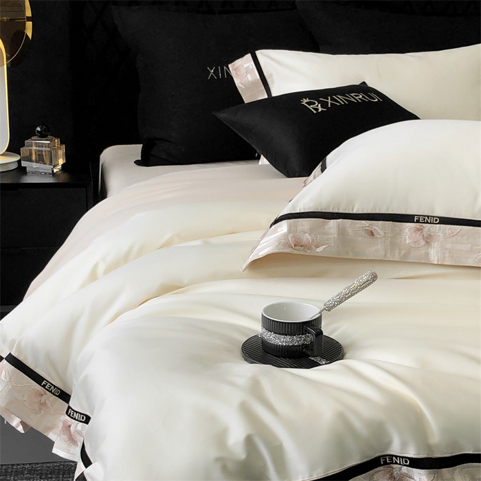 91家纺网 家纺一手货源 找家纺 馨蕊家居 2025新款100s高奢典藏简约全棉四件套-维也纳 维也纳-元气白桃