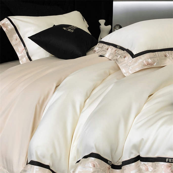 91家纺网 家纺一手货源 找家纺 馨蕊家居 2025新款100s高奢典藏简约全棉四件套-维也纳 维也纳-元气白桃