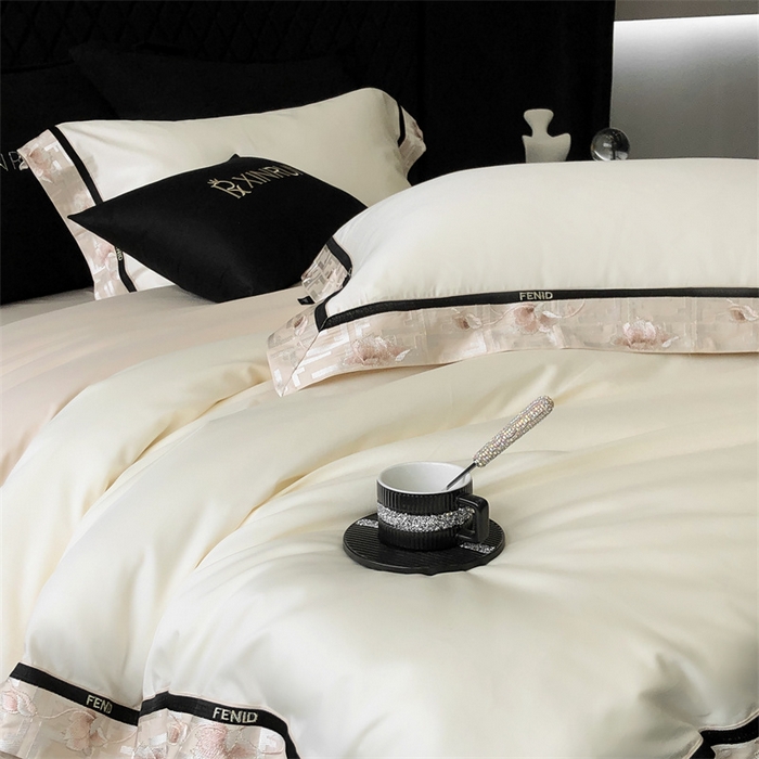 91家纺网 家纺一手货源 找家纺 馨蕊家居 2025新款100s高奢典藏简约全棉四件套-维也纳 维也纳-元气白桃