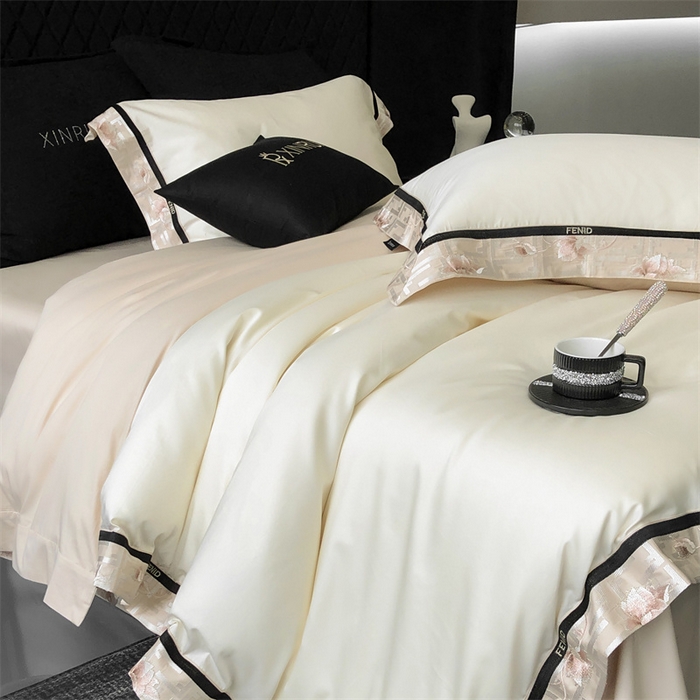 91家纺网 家纺一手货源 找家纺 馨蕊家居 2025新款100s高奢典藏简约全棉四件套-维也纳 维也纳-元气白桃