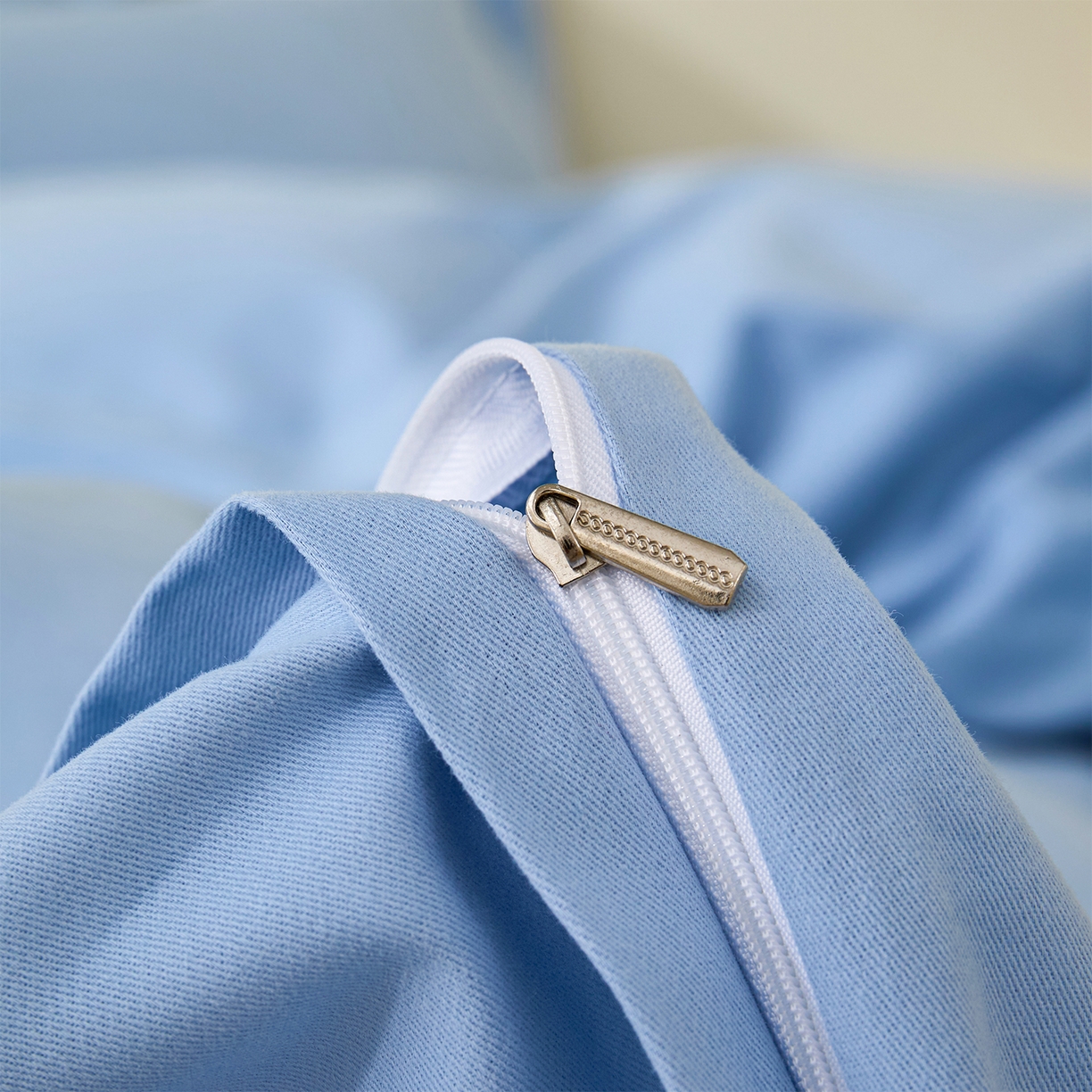 91家纺网 家纺一手货源 找家纺 元元家居（元元被业） 2025秋冬新款全棉纯棉磨毛纯色四件套 景泰蓝