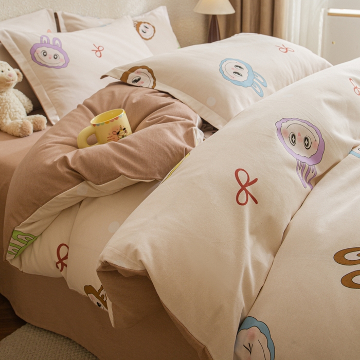 91家纺网 家纺一手货源 找家纺 （总）小叮当家纺仓储工厂店 2025新款（买家秀 不断货）简约时尚全棉纯棉磨毛四件套