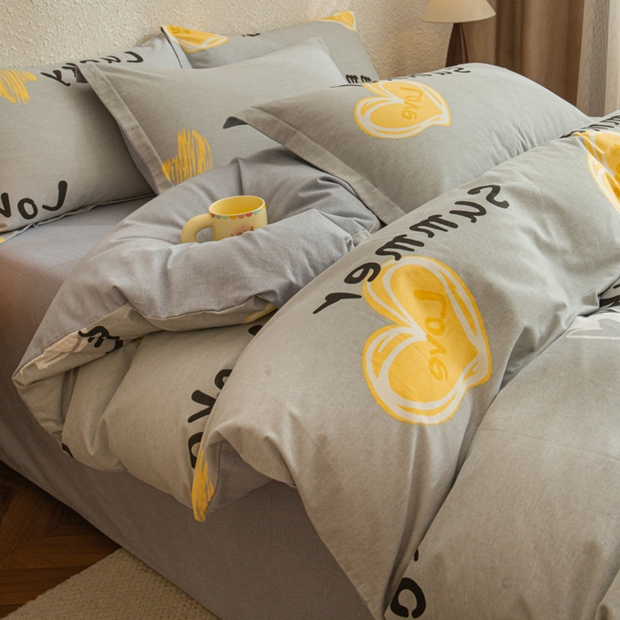 91家纺网 家纺一手货源 找家纺 小叮当家纺仓储工厂店 2025新款（买家秀 不断货）简约时尚全棉纯棉磨毛四件套 幸运星