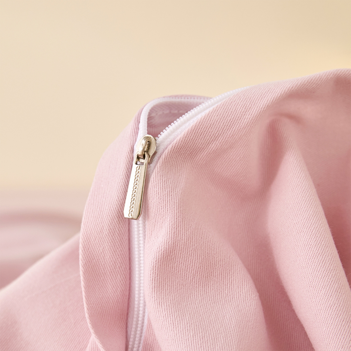 91家纺网 家纺一手货源 找家纺 元元家居（元元被业） 2025秋冬新款全棉纯棉磨毛纯色四件套 水粉