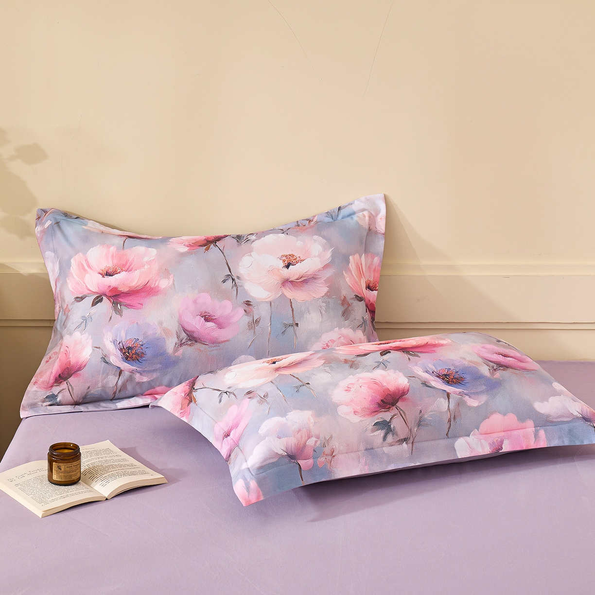 91家纺网 家纺一手货源 找家纺 元元家居（元元被业） 2025秋冬新款全棉纯棉磨毛印花单枕套 山间闲云