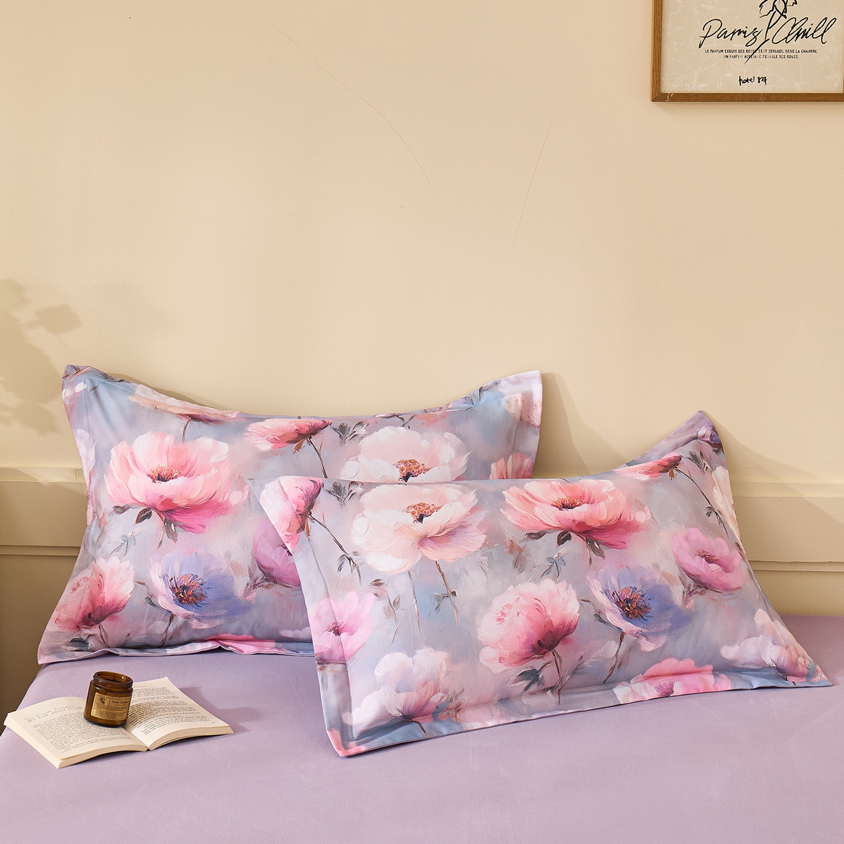 91家纺网 家纺一手货源 找家纺 元元家居（元元被业） 2025秋冬新款全棉纯棉磨毛印花单枕套 山间闲云