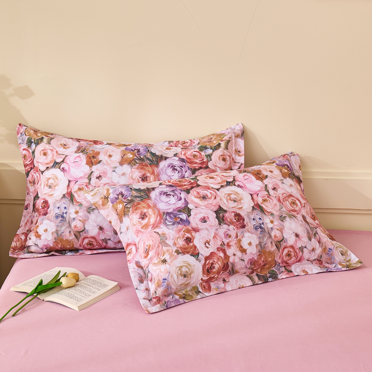 91家纺网 家纺一手货源 找家纺 元元家居（元元被业） 2025秋冬新款全棉纯棉磨毛印花单枕套 听香水榭