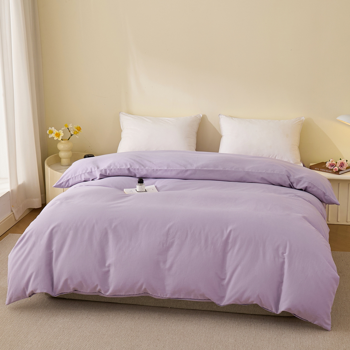 91家纺网 家纺一手货源 找家纺 （总）元元家居（元元被业） 2025新款全棉纯棉磨毛纯色单被套