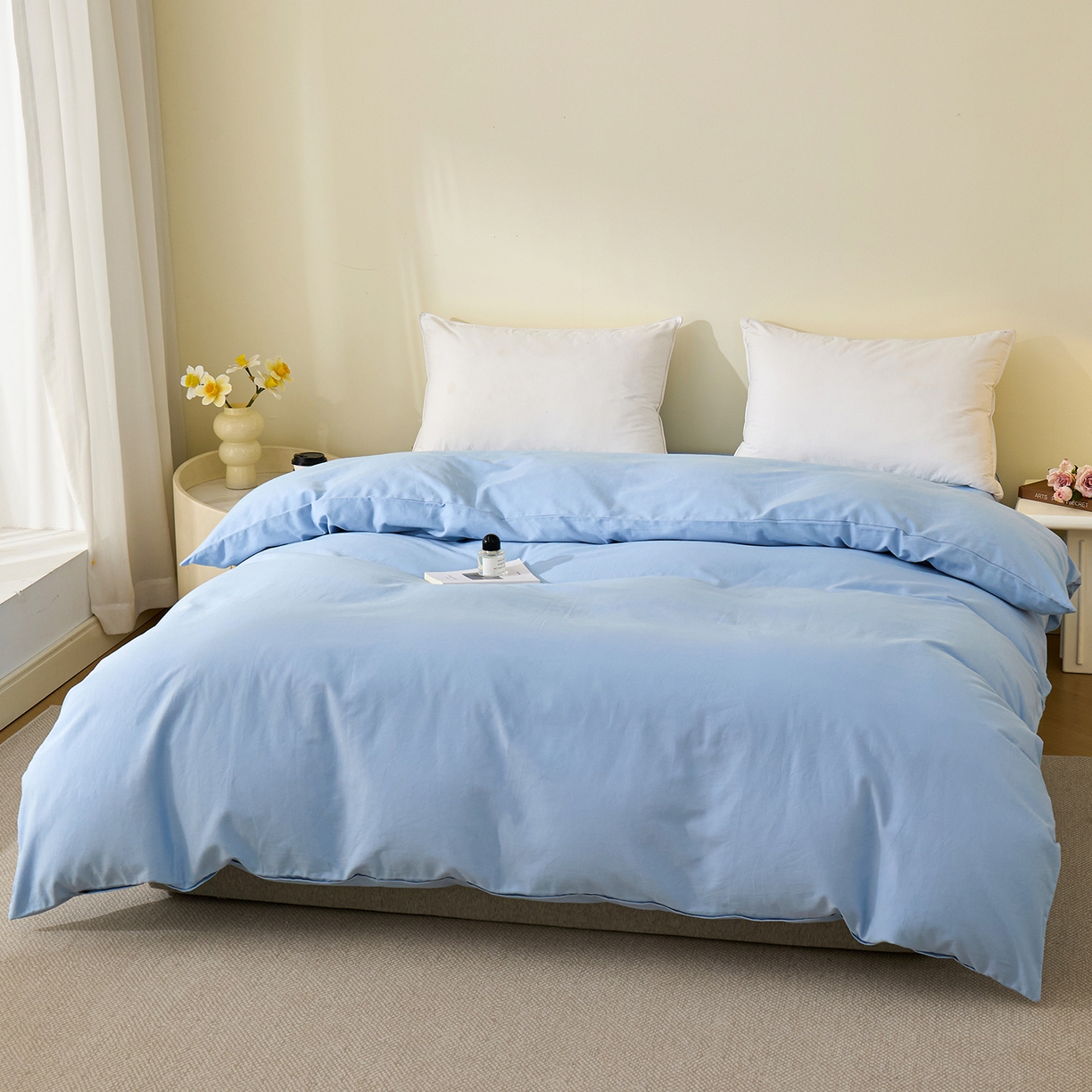 91家纺网 家纺一手货源 找家纺 （总）元元家居（元元被业） 2025新款全棉纯棉磨毛纯色单被套