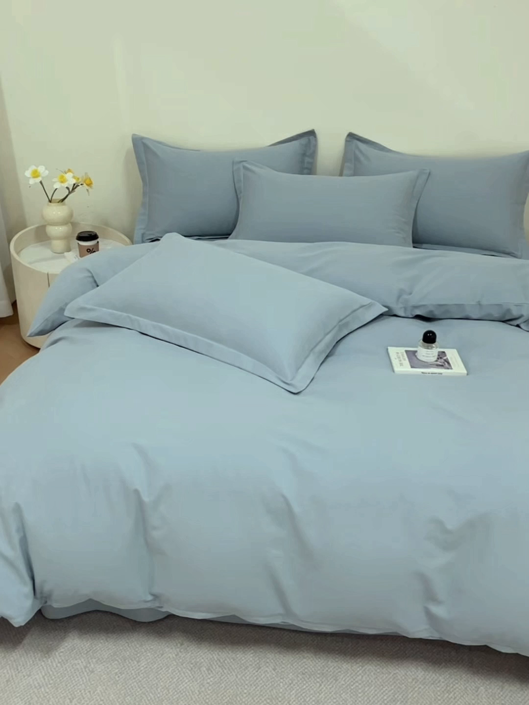 91家纺网 家纺一手货源 找家纺 元元家居（元元被业） 2025新款全棉纯棉磨毛纯色单被套 丹青