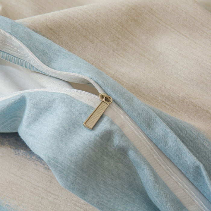 91家纺网 家纺一手货源 找家纺 小叮当家纺仓储工厂店 2025新款（买家秀 不断货）简约时尚全棉纯棉磨毛四件套 彩虹条-蓝