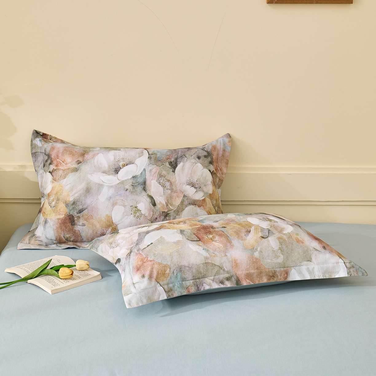 91家纺网 家纺一手货源 找家纺 元元家居（元元被业） 2025秋冬新款全棉纯棉磨毛印花单枕套 香雾蒙月