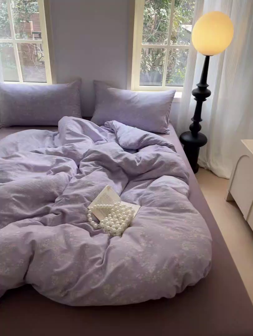 91家纺网 家纺一手货源 找家纺 （总）澜妃 2025新款云感提花双层纱四件套