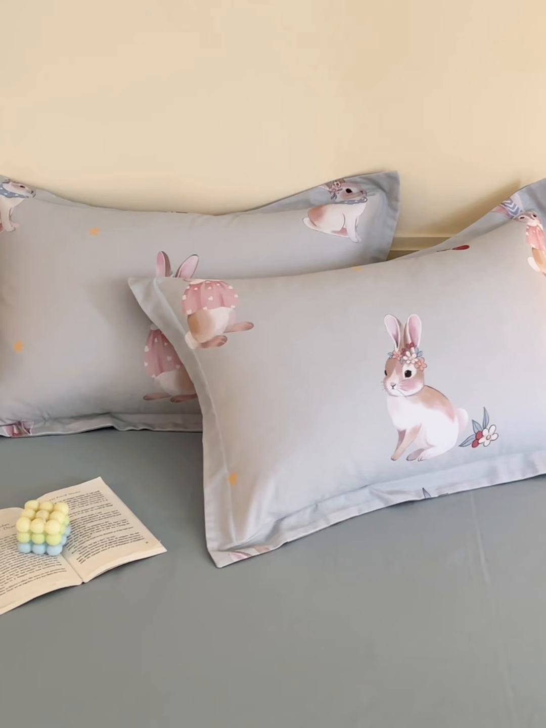 91家纺网 家纺一手货源 找家纺 元元家居（元元被业） 2025秋冬新款全棉纯棉磨毛印花单枕套 小萌免