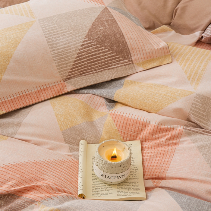 91家纺网 家纺一手货源 找家纺 小叮当家纺仓储工厂店 2025新款（买家秀 不断货）简约时尚全棉纯棉磨毛四件套 彩色方块