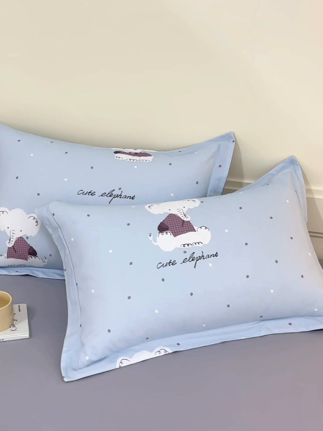 91家纺网 家纺一手货源 找家纺 元元家居（元元被业） 2025秋冬新款全棉纯棉磨毛印花单枕套 小奶象
