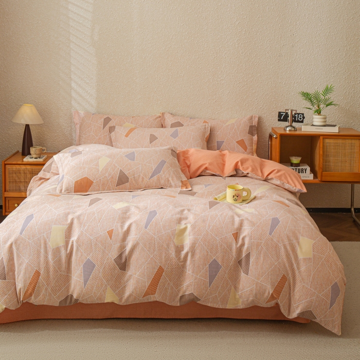 91家纺网 家纺一手货源 找家纺 小叮当家纺仓储工厂店 2025新款（买家秀 不断货）简约时尚全棉纯棉磨毛四件套 格韵