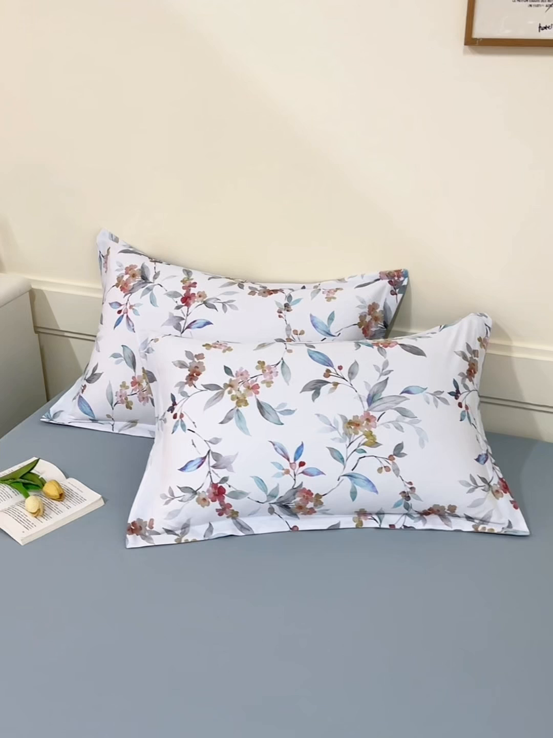 91家纺网 家纺一手货源 找家纺 元元家居（元元被业） 2025秋冬新款全棉纯棉磨毛印花单枕套 云季花盟