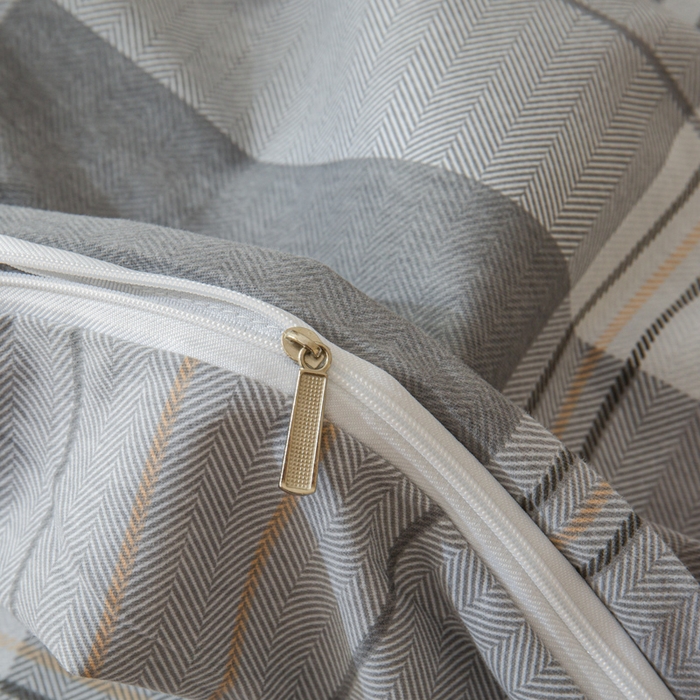 91家纺网 家纺一手货源 找家纺 小叮当家纺仓储工厂店 2025新款（买家秀 不断货）简约时尚全棉纯棉磨毛四件套 灰方格