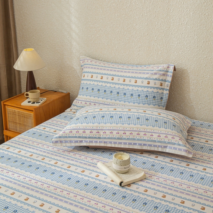 91家纺网 家纺一手货源 找家纺 小叮当家纺仓储工厂店 2025新款（买家秀 不断货）简约时尚全棉纯棉磨毛四件套 萌趣