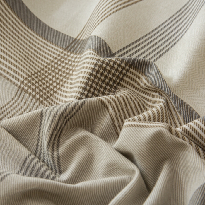 91家纺网 家纺一手货源 找家纺 小叮当家纺仓储工厂店 2025新款（买家秀 不断货）简约时尚全棉纯棉磨毛四件套 梦幻格-咖