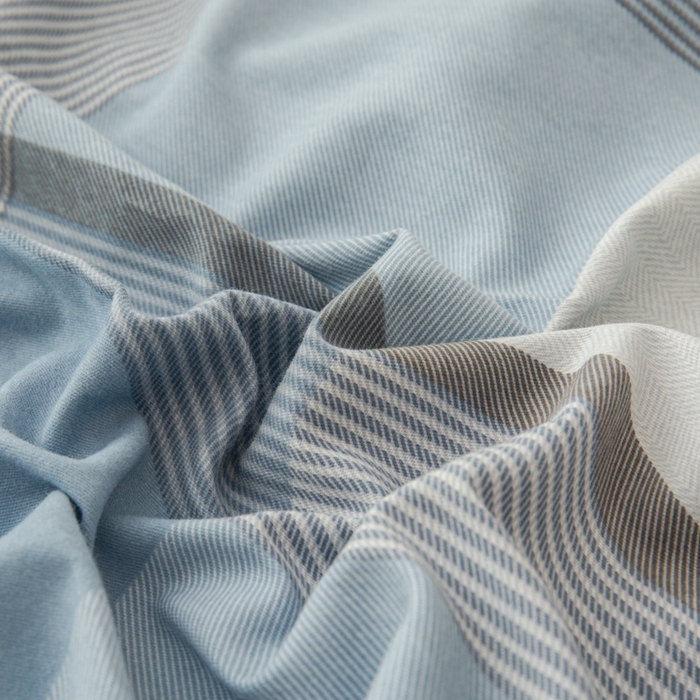 91家纺网 家纺一手货源 找家纺 小叮当家纺仓储工厂店 2025新款（买家秀 不断货）简约时尚全棉纯棉磨毛四件套 梦幻格-蓝