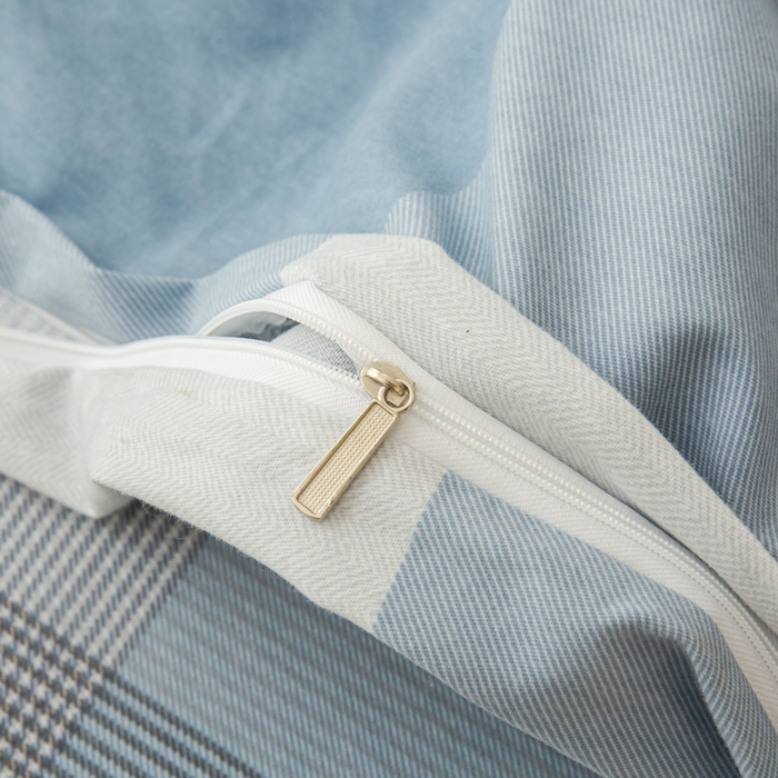 91家纺网 家纺一手货源 找家纺 小叮当家纺仓储工厂店 2025新款（买家秀 不断货）简约时尚全棉纯棉磨毛四件套 梦幻格-蓝