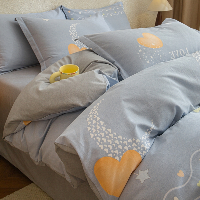 小叮当家纺仓储工厂店 2025新款（买家秀 不断货）简约时尚全棉纯棉磨毛四件套 星月